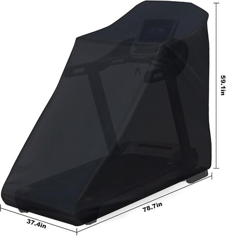 Folding Treadmill Cover 210D Oxford Fabric Waterproof Cover 46" x 38" x 66" Black Treadmill Cover Treadmill Cover in Folded Condition in Saudi Arabia
