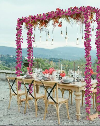 IPOPU 6.23 ft 3 PCS Bougainvillea Artificial Flowers Bougainvillea Garland Bougainvillea Artificial Garland Silk Flowers for Wedding Arch Home Party Craft Art Table Runner Decor(Fuchsia) in Saudi Arabia