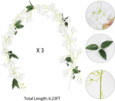 IPOPU 6.23 ft 3 PCS Bougainvillea Artificial Flowers Bougainvillea Garland Bougainvillea Artificial Garland Silk Flowers for Wedding Arch Home Party Craft Art Table Runner Decor(Fuchsia) in Saudi Arabia