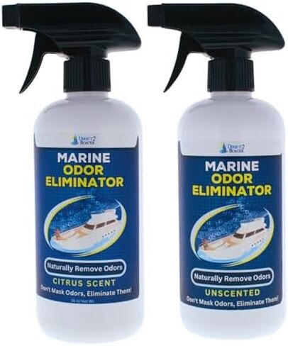 Marine Odor Eliminator 2 Pack (16 Fl Oz Ea) Instantly Removes Any Strong Odor from People, Boats, and Equipment - The Biodegradable Outdoor Odor Neutralizer (Unscented and Citrus Scented) in Saudi Arabia