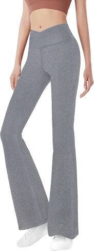 Girls' Leggings Cross Flare Pants Black High Waist Soft Stretchy Full Length Yoga Bootcut Pants for Kids Teens Dance in Saudi Arabia