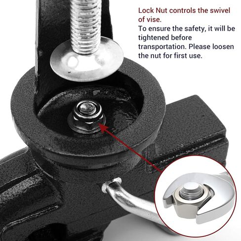 Nuovoware Table Vise 3 بوصة، قاعدة دوارة 360 درجة عالمية Home Vise Portable Bench Clamp، Clamp-on Vise Bench Clamps أداة ثابتة لأعمال النجارة، والأعمال المعدنية، وقنوات القطع، والحفر، والنشر، باللون الأزرق in Kuwait