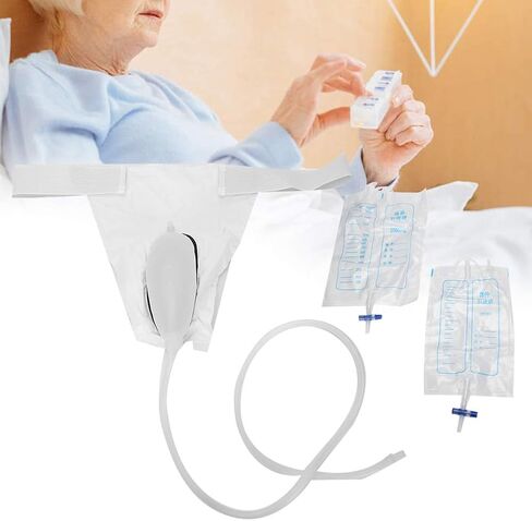 Wearable Silicone Urine Collector, Catheter Bags Incontinence Bags Elderly Camping Car Travel Bedridden Urine Pee Cups Urine Bottle Pee Bottle Female Urination Device External Catheter for Women in Saudi Arabia