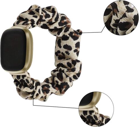 Lijianlan Scrunchie Elastic Watch Band Fit for Fitbit Versa 4/Versa 3/Sense 2/Sense, Soft Cloth Pattern Printed Fabric Wristband Replacement for Fitbit Versa4 Women in Saudi Arabia