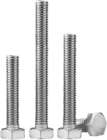Junter 10 قطعة M8-1.0x60 مللي متر غرامة موضوع متري عرافة البراغي 304 مسدس من الفولاذ المقاوم للصدأ الخيوط بالكامل مسامير DIN933 in Kuwait