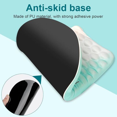 Ergonomic Wrist Mouse Pad with Massage Design, Wrist Rest Pain Relief Mousepad with Memory Foam Non-Slip PU Base, Mouse Pad with Wrist Support for Wireless Mouse & Desk, Black A in Saudi Arabia