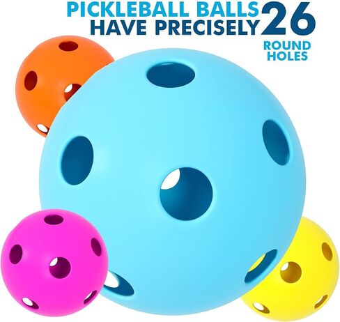 كرات Pickleball - مجموعة كرات Pickleballs، كرات Pickleball في الهواء الطلق، كرات Pickleball في الأماكن المغلقة، معدات كرة Pickleball، كرة المضرب، كرات رياضية، هدايا Pickleball - كرات Pickleball للعب في الهواء الطلق in Saudi Arabia