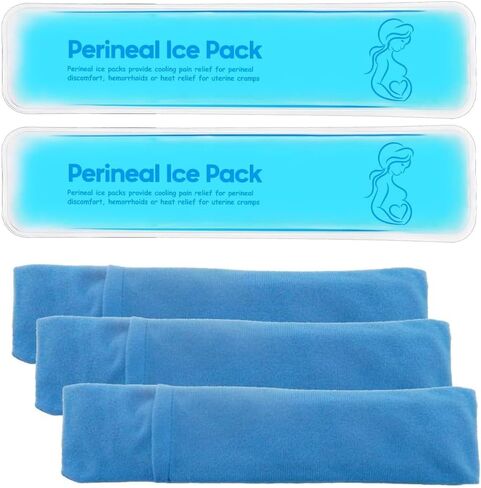 وسادة تبريد العجان، عبوات باردة بعد الولادة للنساء بعد الحمل والولادة، 2 عبوة ثلج و3 أغطية (أزرق) in Kuwait