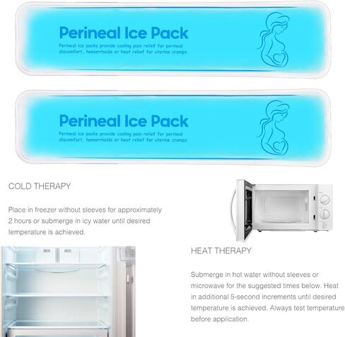 وسادة تبريد العجان، عبوات باردة بعد الولادة للنساء بعد الحمل والولادة، 2 عبوة ثلج و3 أغطية (أزرق) in Kuwait