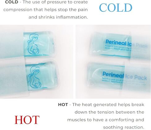 وسادة تبريد العجان، عبوات باردة بعد الولادة للنساء بعد الحمل والولادة، 2 عبوة ثلج و3 أغطية (أزرق) in Kuwait