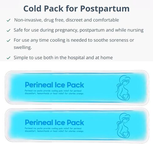 وسادة تبريد العجان، عبوات باردة بعد الولادة للنساء بعد الحمل والولادة، 2 عبوة ثلج و3 أغطية (أزرق) in Kuwait