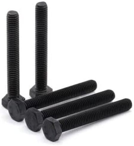 M12-1.75 x 35mm (8 Pcs) Black Hex Bolt, Black Hex Head Screws Bolts, Alloy Steel, Grade 12.9, Black Oxide Finish, Fully Threaded, Standard DIn933 in Kuwait