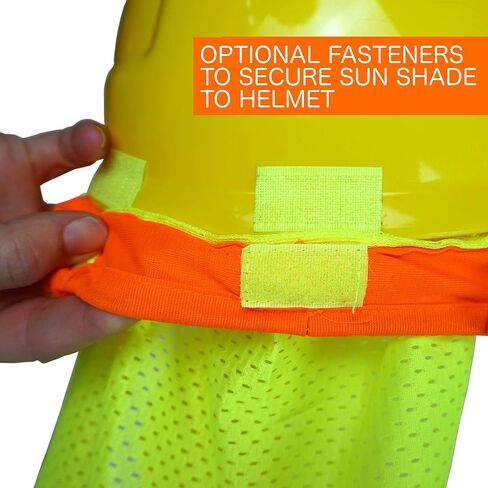 Best Ever PRO-MADE X1 Hard Hat Sun Shade. Premium Neck Shield with Secure-Fit Fasteners & Built in Sweat Towel. Fits Full & Standard Brim Safety Helmets. for Construction Use. Hard Hat Not Included in Saudi Arabia
