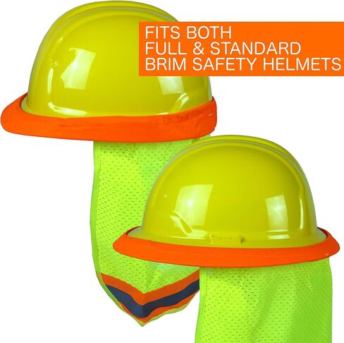 Best Ever PRO-MADE X1 Hard Hat Sun Shade. Premium Neck Shield with Secure-Fit Fasteners & Built in Sweat Towel. Fits Full & Standard Brim Safety Helmets. for Construction Use. Hard Hat Not Included in Saudi Arabia