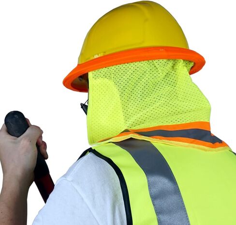 Best Ever PRO-MADE X1 Hard Hat Sun Shade. Premium Neck Shield with Secure-Fit Fasteners & Built in Sweat Towel. Fits Full & Standard Brim Safety Helmets. for Construction Use. Hard Hat Not Included in Saudi Arabia