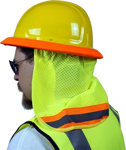 Best Ever PRO-MADE X1 Hard Hat Sun Shade. Premium Neck Shield with Secure-Fit Fasteners & Built in Sweat Towel. Fits Full & Standard Brim Safety Helmets. for Construction Use. Hard Hat Not Included in Saudi Arabia