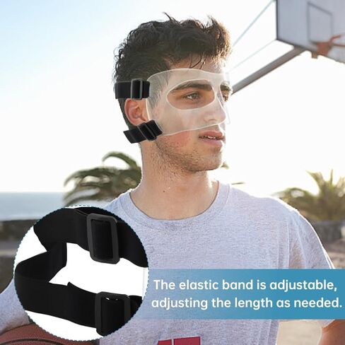 Nose Guard for Broken Nose, Adjustable Face Shield Mask for Soccer and Basketball with Foam Padding, Clear Face Guard Sports, Training Face Mask Nose Protector for Men and Women in Saudi Arabia