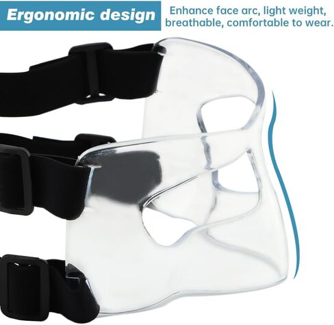 Nose Guard for Broken Nose, Adjustable Face Shield Mask for Soccer and Basketball with Foam Padding, Clear Face Guard Sports, Training Face Mask Nose Protector for Men and Women in Saudi Arabia