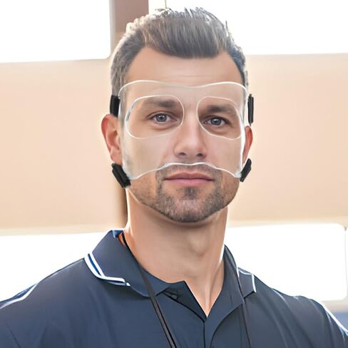 Nose Guard for Broken Nose, Adjustable Face Shield Mask for Soccer and Basketball with Foam Padding, Clear Face Guard Sports, Training Face Mask Nose Protector for Men and Women in Saudi Arabia