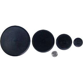 4 Piece Flush Mount Black Hole Plug Assortment 1" 2" 3" 4" inch for Auto Body and Sheet Metal