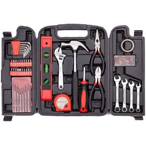 CARTMAN 136Piece Tool Set General Household Hand Tool Kit with Plastic Toolbox Storage Case
