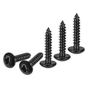 #4x1/2 Sheet Metal Screws - 100 Pack - for Wood, Furniture - 304 Stainless Steel Phillips Truss Head Self Tapping Tip Wood Screws - Black