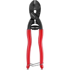 WORKPRO 8-inch Mini Bolt Cutter with Recess and Spring, Compact Bolt Cutters with Comfortable Soft Grip, Security Lock,CR-V Steel Blade for Wire, Cables, Chains, Small Screws
