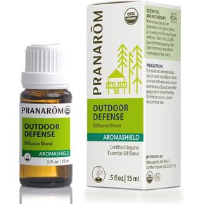 Pranarom - Aromashield Outdoor Defense Diffusion Blend (15ml) - Lemongrass, Citronella, Clove, & Tea Tree - 100% Pure Essential Oil Blend for Outdoor Protection|USDA and ECOCERT Certified Organic