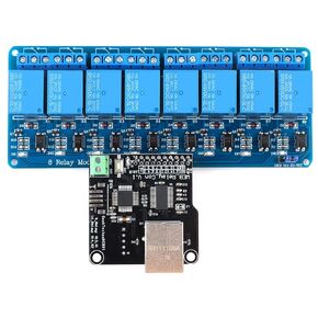 1Pc Relay Network Ethernet Relay Controller Module Control Board LAN WAN Network WEB Server with RJ 45 Interface + 8 Channel Relay Module for Smart Home Remote Control
