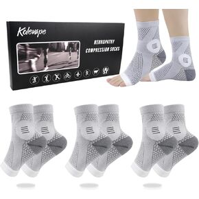 3 Pairs Neuropathy Socks for Women & Men,Nano Comprex Ankle Sleeves Protection Elastic Socks,Soothe Socks for Neuropathy Pain,Anti Fatigue Compression Foot Sleeve Brace Socks