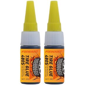 480S Black Auto Tire Repair Glue Sealer Super Caulk Car Rubber Outer Tire Wall Cracks Lateral Fix 2 Pack 20 Gram
