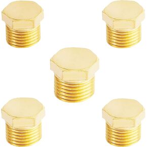 AOPANDA 3/4 Npt Adapter for Pipe Fittings, Brass pipe plug 3/4 npt plug Hex Head Plug with Thread, (10 Packs)