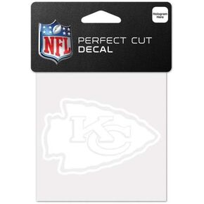 WinCraft NFL Kansas City Chiefs Decal4x4 Perfect Cut White Decal, Team Colors, One Size