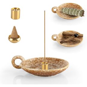 CHAQiWi Cute Incense Holder Burner, Ceramic Palo Santo Holder, Sage Holder for Sage Sticks Cones Candle Matches, Ash Catcher, Meditation Yoga Accessories, Easy to Clean(Heart-Shaped) in Saudi Arabia