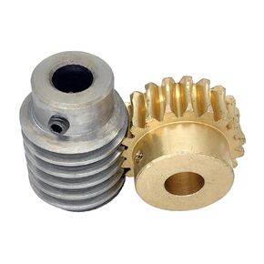 Worm Gear Set 1.5M-20T 20:1 Ratio 1.5 Mod Carbon Steel Rod Shaft 20Teeth Brass Gear Wheel Reduce Transmission Part (Rod-15mm Bore, Gear-15mm)