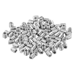 uxcell 100Pcs Hex Socket Grub Screw, 8-32x3/16" 304 Stainless Steel Head Socket Set Screws Flat Point Grub Bolt for Door Handles, Light Fixture Repair