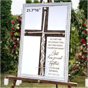 Matthew 19:6 Cord of Three Strands Wedding Unity Signs - Handfasting Cord, 22 X 16 Unity White Cross Braid for Wedding Ceremony Ideas, Religious Christian Wedding Gift for Couple