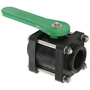 Green Leaf V150FP Polypropylene Bolted Ball Valve, Full Port, 1 1/2" NPT Female