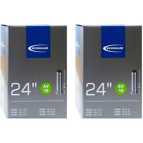 2 X Schwalbe AV10 Innenschlauch, Schwarz, 24 Inch x 1.5 (40mm Schrader Valve)