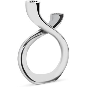 nambe Tango Candle Holder | 12 Inch Candlestick Holder Made of Nambe Alloy| Modern Decorative Centerpieces | Candlestick Holders for Table, Mantel, or Wedding Gift (Silver) in Saudi Arabia