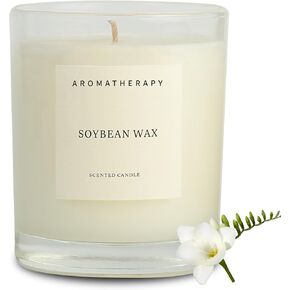 Freesia Scented Candle for Home Aromatherapy Candle Gift for Women and Men 7oz Long-Lasting Burning 50h