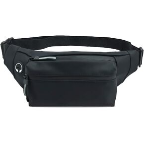 Fanny Packs for Men Women Running Travel Belt Fashionable Waist Pack Zipper, Money Belt Phone Holder Water Resistant Waist for Yoga Gym, Jogging Workout, Fitness Exercise (Black)