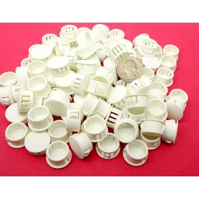 White Nylon Push in Locking Hole Plug - Fits Panel Hole Diam 5/8", Head Diam 3/4", Fits Panel Thickness .016"-.125", Surface Finish Matte-Textured
