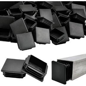 2 Inch Square Tubing End Caps, 50 Pcs Plastic Tubing Plug Insert Square Tube End Caps Fence Post Pipe Cover for Chair Glide Finishing Plugs
