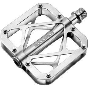 ROCKBROS Titanium Alloy Bike Pedals Mountain Bike Pedals 3-Bearing Sealed Bicycle Pedals MTB Pedals Platform, 250g Lightweight, Pedals for MTB, BMX, Down Hill, All Mountain