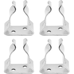 4Pcs Stainless Steel Boat Hook Spring Clamp Holder Spring Clip Silver Bracket Clip for for Boat Hook, Boat Pole, Gaff, Fishing Rod, Oar, Paddle, Brooms (Big)