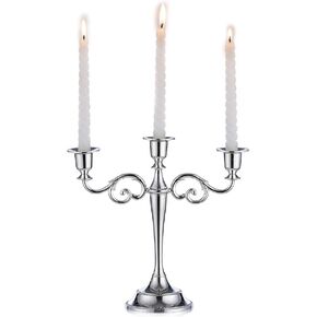 Sziqiqi Candelabra Candlestick Holder for Taper Candles for Wedding Event Candle Centerpiece Home Holiday Decoration, Zinc Alloy 5-stem 10.6in, Gold Finish