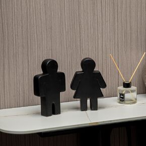 Defined Deco Men & Women Ceramics Figures Decorative Objects, Funny Bathroom Decor for Shelves,Shelf Decor Aesthetic,Cute Modern Black Bookshelf Decor for Half Bathroom, Restroom Toilet Tabletop Decor