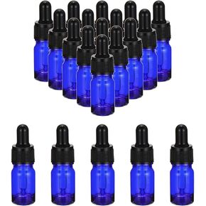 PATIKIL 3ml Glass Dropper Bottle, 20Pcs Leakproof Essential Oils Sample Liquid Perfume Container with Eye Dropper for Storage Travel, Green