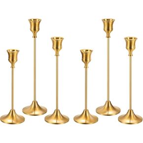 PATIKIL Black Candlestick Holder Set of 3 Candle Stick Vintage Long Taper Candle Holders Fits 3/4" Candles for Halloween Christmas Wedding Dining Table Decor
